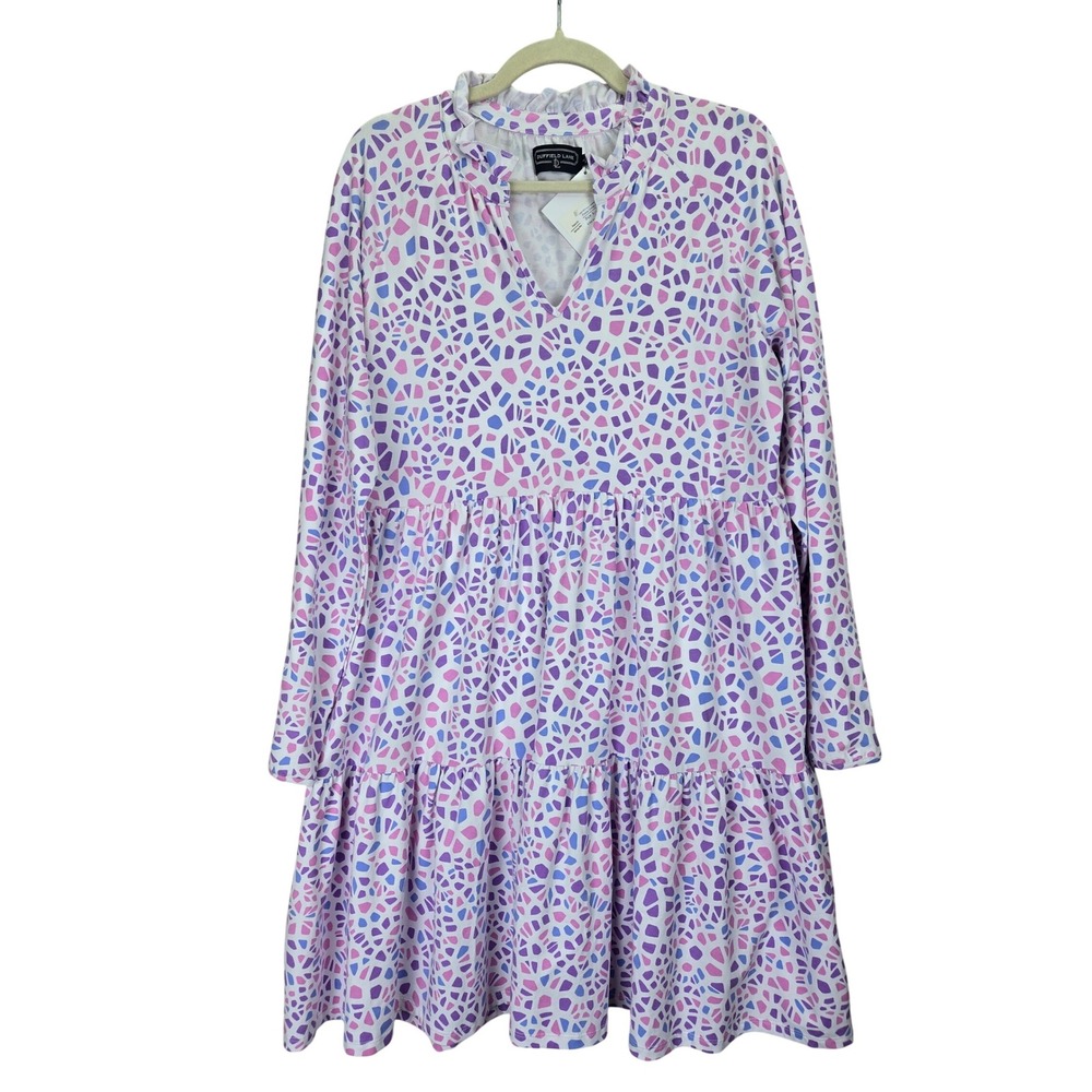 NWT Duffield Lane Fiona Womens Dress‎ Large Mosaic Tiered  Cottagecore Vacation